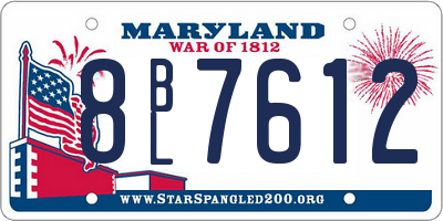 MD license plate 8BL7612