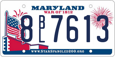 MD license plate 8BL7613