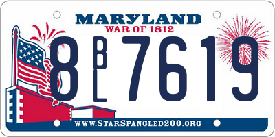MD license plate 8BL7619
