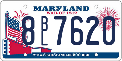 MD license plate 8BL7620