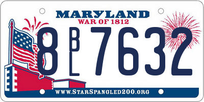 MD license plate 8BL7632