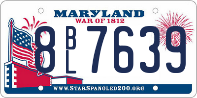 MD license plate 8BL7639