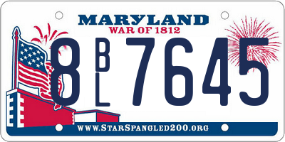 MD license plate 8BL7645