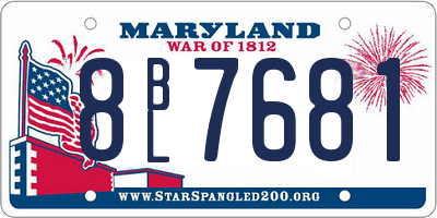 MD license plate 8BL7681