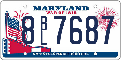 MD license plate 8BL7687