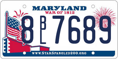 MD license plate 8BL7689