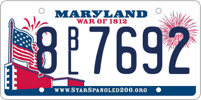 MD license plate 8BL7692