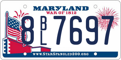 MD license plate 8BL7697