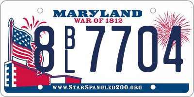 MD license plate 8BL7704