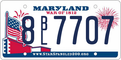 MD license plate 8BL7707
