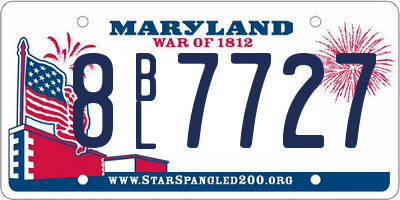 MD license plate 8BL7727