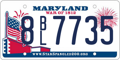 MD license plate 8BL7735