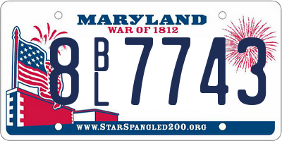 MD license plate 8BL7743