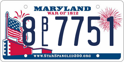 MD license plate 8BL7751
