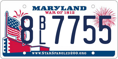 MD license plate 8BL7755