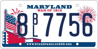 MD license plate 8BL7756