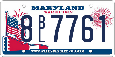 MD license plate 8BL7761