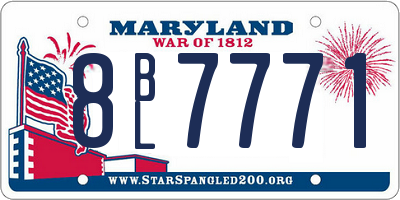 MD license plate 8BL7771