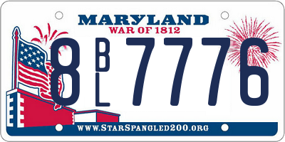 MD license plate 8BL7776