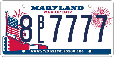 MD license plate 8BL7777