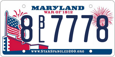 MD license plate 8BL7778
