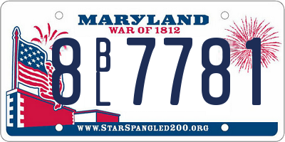 MD license plate 8BL7781