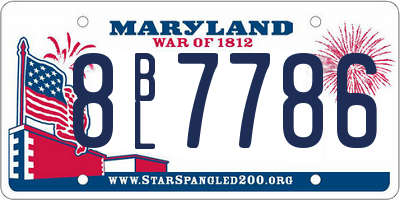 MD license plate 8BL7786