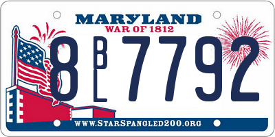 MD license plate 8BL7792
