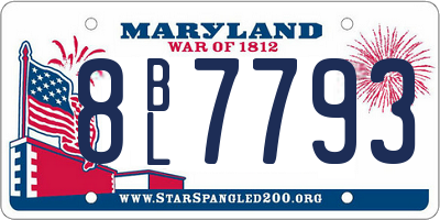MD license plate 8BL7793