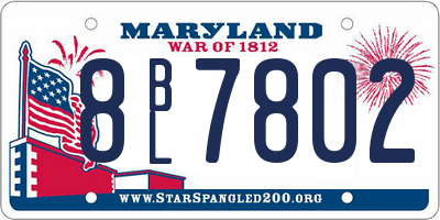 MD license plate 8BL7802
