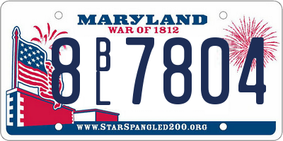 MD license plate 8BL7804