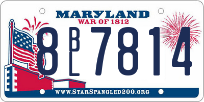 MD license plate 8BL7814