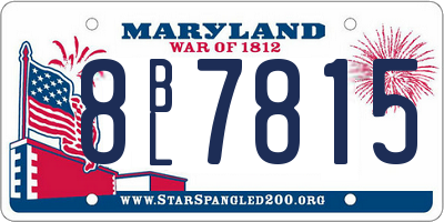 MD license plate 8BL7815