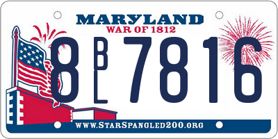 MD license plate 8BL7816