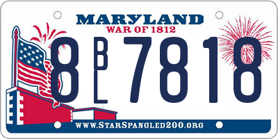 MD license plate 8BL7818
