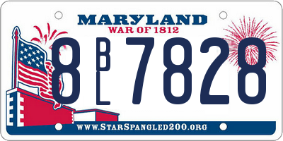 MD license plate 8BL7828