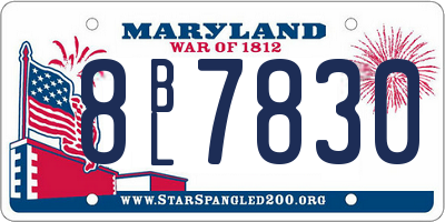 MD license plate 8BL7830