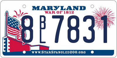 MD license plate 8BL7831