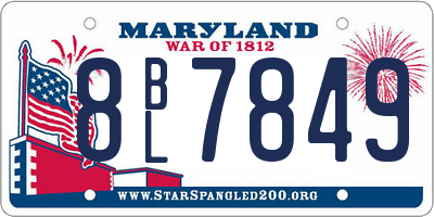 MD license plate 8BL7849
