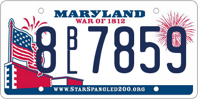 MD license plate 8BL7859