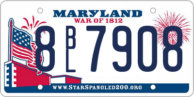 MD license plate 8BL7908