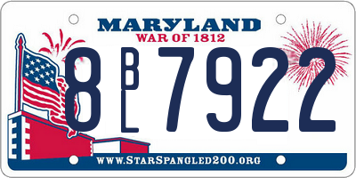 MD license plate 8BL7922