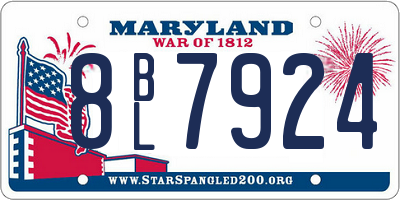 MD license plate 8BL7924