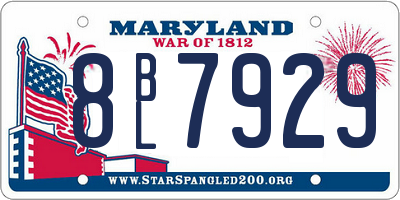 MD license plate 8BL7929