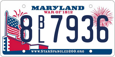 MD license plate 8BL7936
