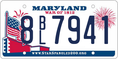 MD license plate 8BL7941