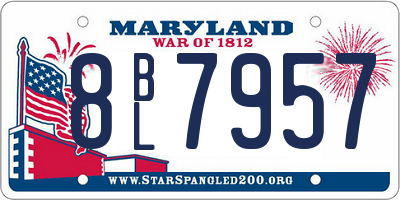 MD license plate 8BL7957