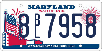 MD license plate 8BL7958