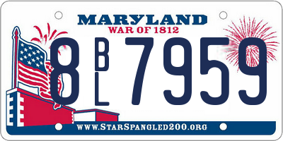 MD license plate 8BL7959