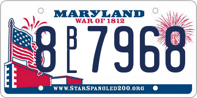 MD license plate 8BL7968